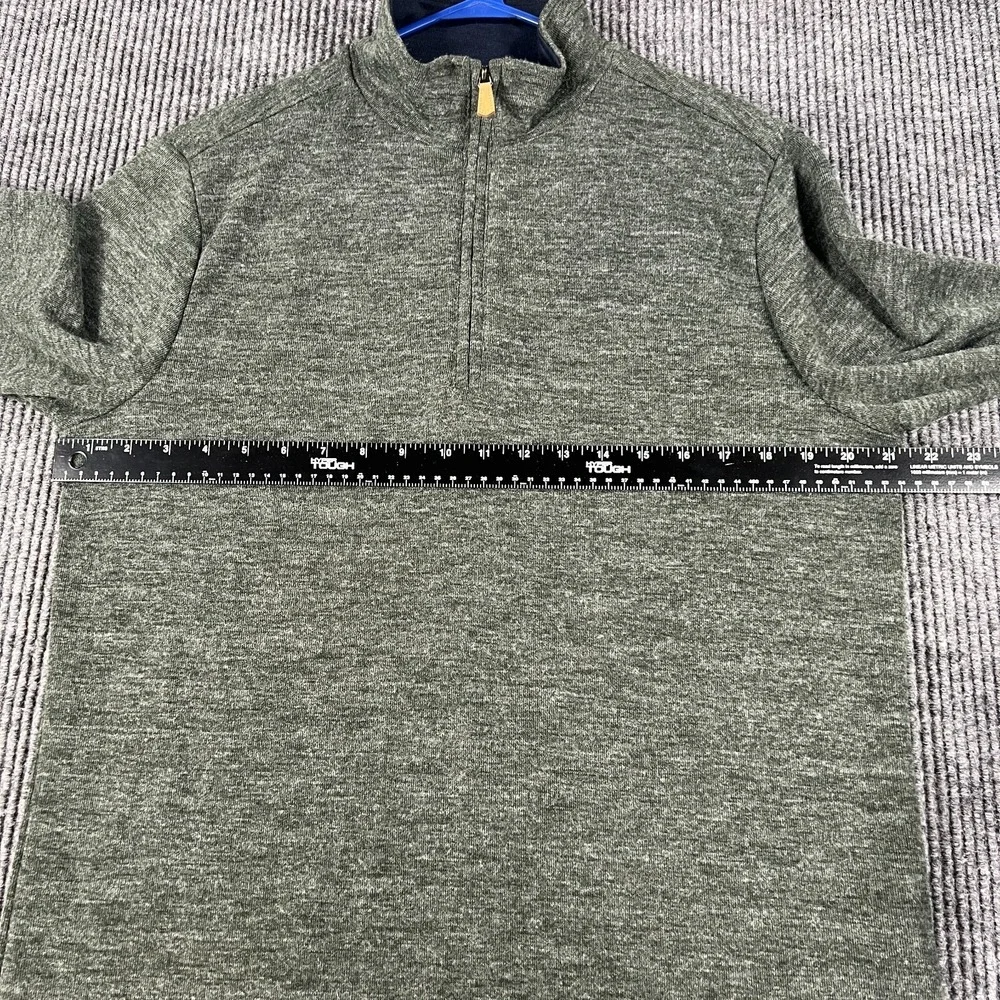 Banana Republic Mens Sweatshirt Medium Green Long Sleeve 1/4 Zip Mock Neck